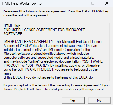 Microsoft HTML Help Workshop